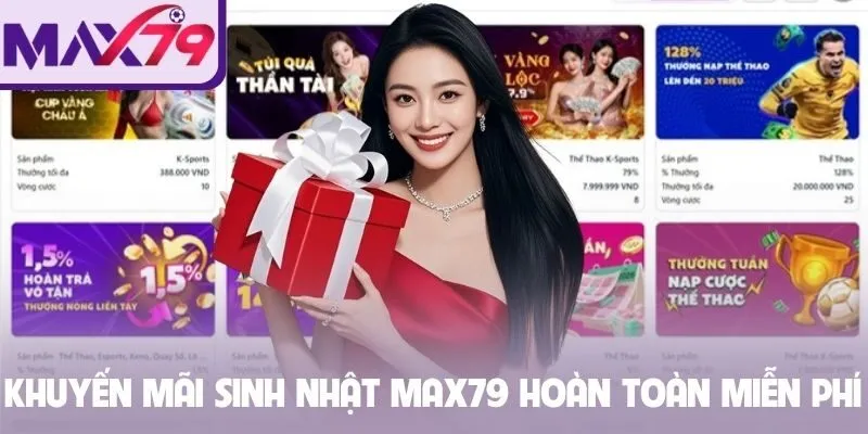 Khuyến mãi sinh nhật Max79 hoàn toàn miễn phí